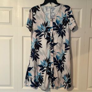 Floral Button-Down Midi Dress